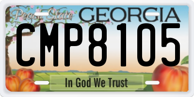 GA license plate CMP8105