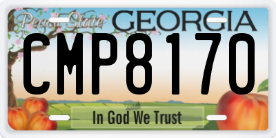 GA license plate CMP8170