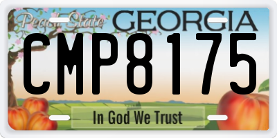 GA license plate CMP8175