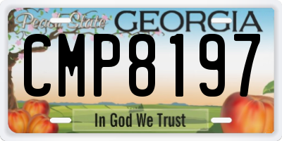 GA license plate CMP8197