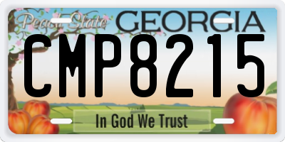 GA license plate CMP8215