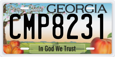 GA license plate CMP8231