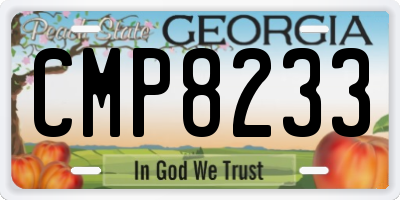 GA license plate CMP8233