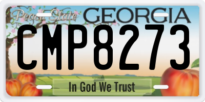 GA license plate CMP8273