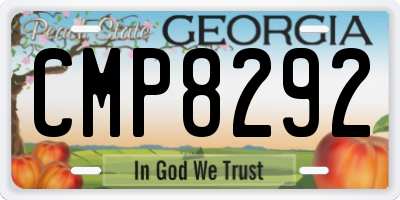GA license plate CMP8292