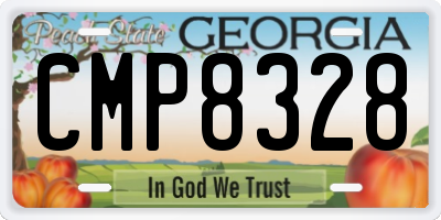 GA license plate CMP8328