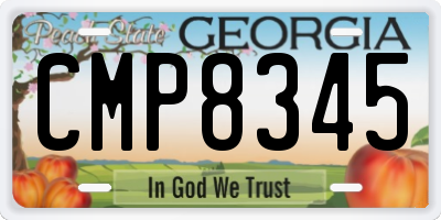 GA license plate CMP8345