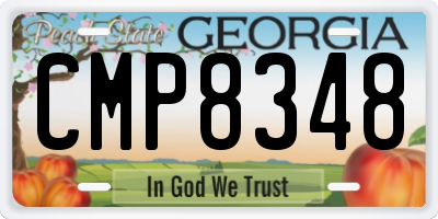 GA license plate CMP8348
