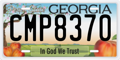 GA license plate CMP8370