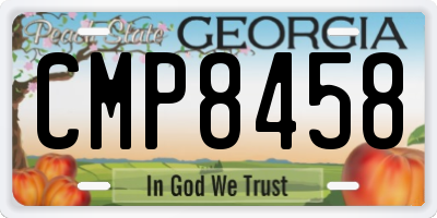GA license plate CMP8458