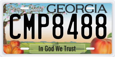 GA license plate CMP8488