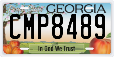 GA license plate CMP8489