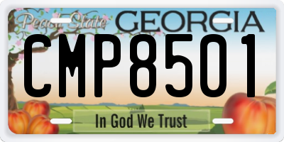 GA license plate CMP8501