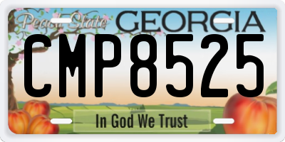 GA license plate CMP8525