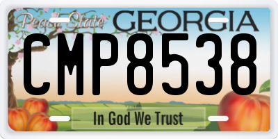 GA license plate CMP8538