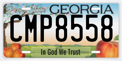 GA license plate CMP8558