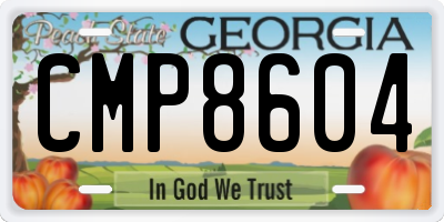 GA license plate CMP8604