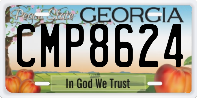 GA license plate CMP8624