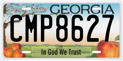 GA license plate CMP8627