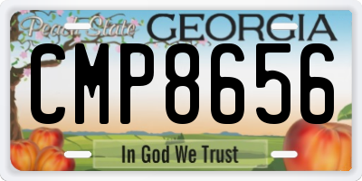 GA license plate CMP8656