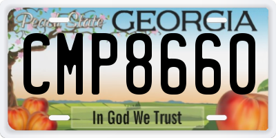 GA license plate CMP8660