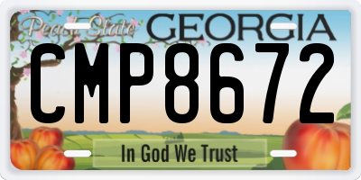 GA license plate CMP8672
