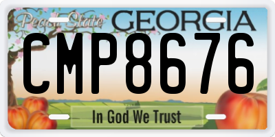 GA license plate CMP8676