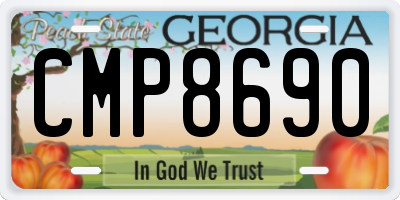 GA license plate CMP8690