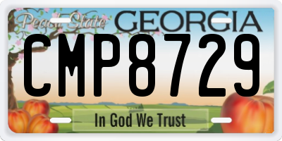 GA license plate CMP8729