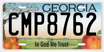 GA license plate CMP8762