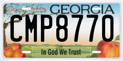 GA license plate CMP8770