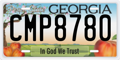 GA license plate CMP8780