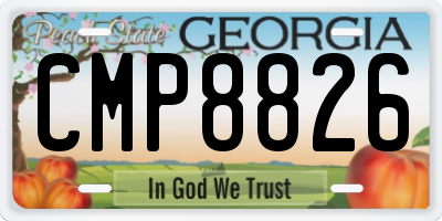 GA license plate CMP8826