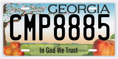 GA license plate CMP8885