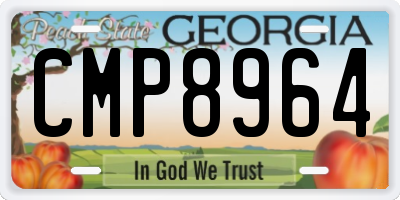 GA license plate CMP8964