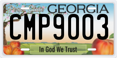 GA license plate CMP9003