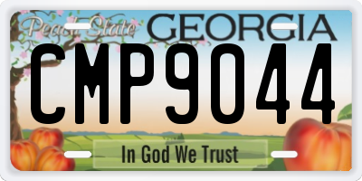 GA license plate CMP9044