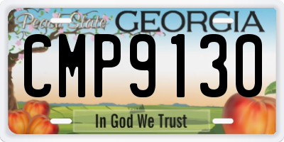 GA license plate CMP9130