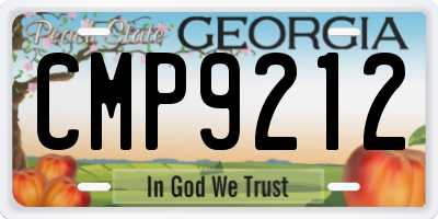 GA license plate CMP9212