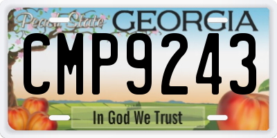 GA license plate CMP9243