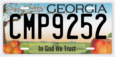 GA license plate CMP9252