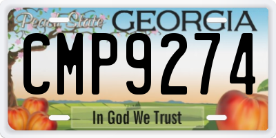 GA license plate CMP9274