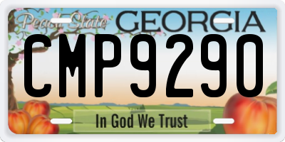 GA license plate CMP9290