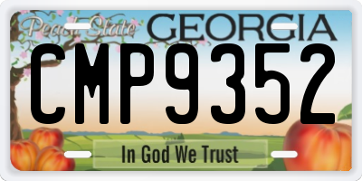 GA license plate CMP9352