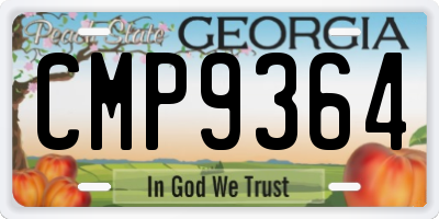 GA license plate CMP9364