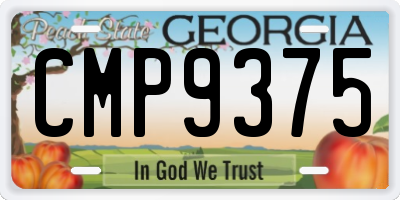 GA license plate CMP9375