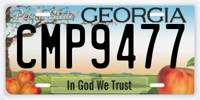 GA license plate CMP9477