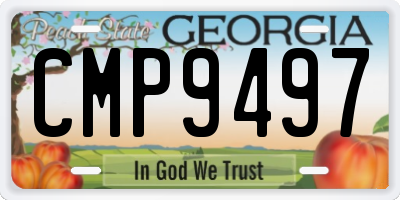 GA license plate CMP9497