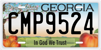 GA license plate CMP9524
