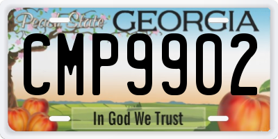 GA license plate CMP9902
